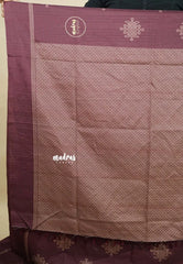 Wine Brown - Chithiram - Soft printed Paper Silk Saree with Kolam prints