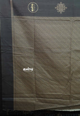 Black - Chithiram - Soft Paper Silk Saree with Kolam prints