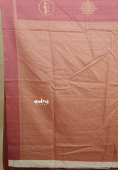 Onion Peach - Chithiram - Soft Paper Silk Saree with Kolam prints