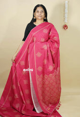 Queen's Pink - Chithiram - Soft Paper Silk Saree with Kolam prints
