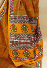 Turmeric - Zara Malgudi  Printed Silk Saree - Best for Office Wear