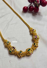 Aimpon ball chain ruby and emerald stones