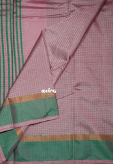 Blush Pink - Arani Semi Silk Saree Muthukattam with Skirt Border - Best for Regular Wear | Temple Visit