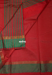 Spicy Red - Arani Semi Silk Saree Muthukattam with Skirt Border - Best for Regular Wear | Temple Visit
