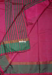 Magenta Pink - Arani Semi Silk Saree Muthukattam with Skirt Border - Best for Regular Wear | Temple Visit
