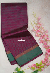 Mulberry Purple - Arani Semi Silk Saree Muthukattam with Skirt Border - Best for Regular Wear | Temple Visit