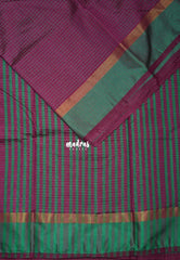 Mulberry Purple - Arani Semi Silk Saree Muthukattam with Skirt Border - Best for Regular Wear | Temple Visit