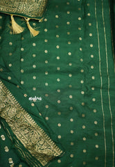 Aarti Ravi - Traditional Banarasi Khaddi Georgette silk - Green