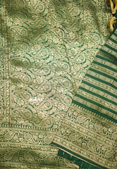 Aarti Ravi - Traditional Banarasi Khaddi Georgette silk - Green