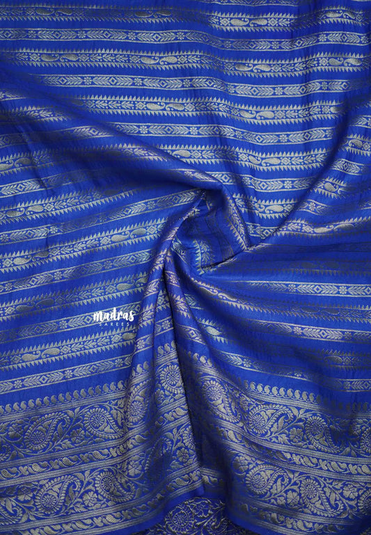 Aarti Ravi - Traditional Banarasi Khaddi Georgette silk - Ink blue