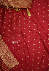 Aarti Ravi - Traditional Banarasi Khaddi Georgette silk - Dark Red