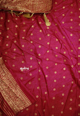 Aarti Ravi - Traditional Banarasi Khaddi Georgette silk - Rani pink