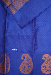 Ahaana - semi silk with emboss weaving - Jyothika Blue