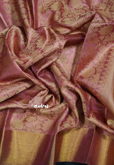 Pink shade - Ahaana -  Nita Ambani inspired semi silk with emboss weaving plain border