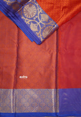 Ahaana - semi silk with emboss weaving - Tomato Red