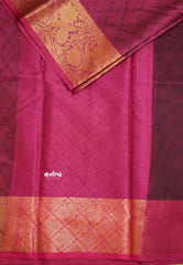 Ahaana - semi silk with emboss weaving Majenta pink