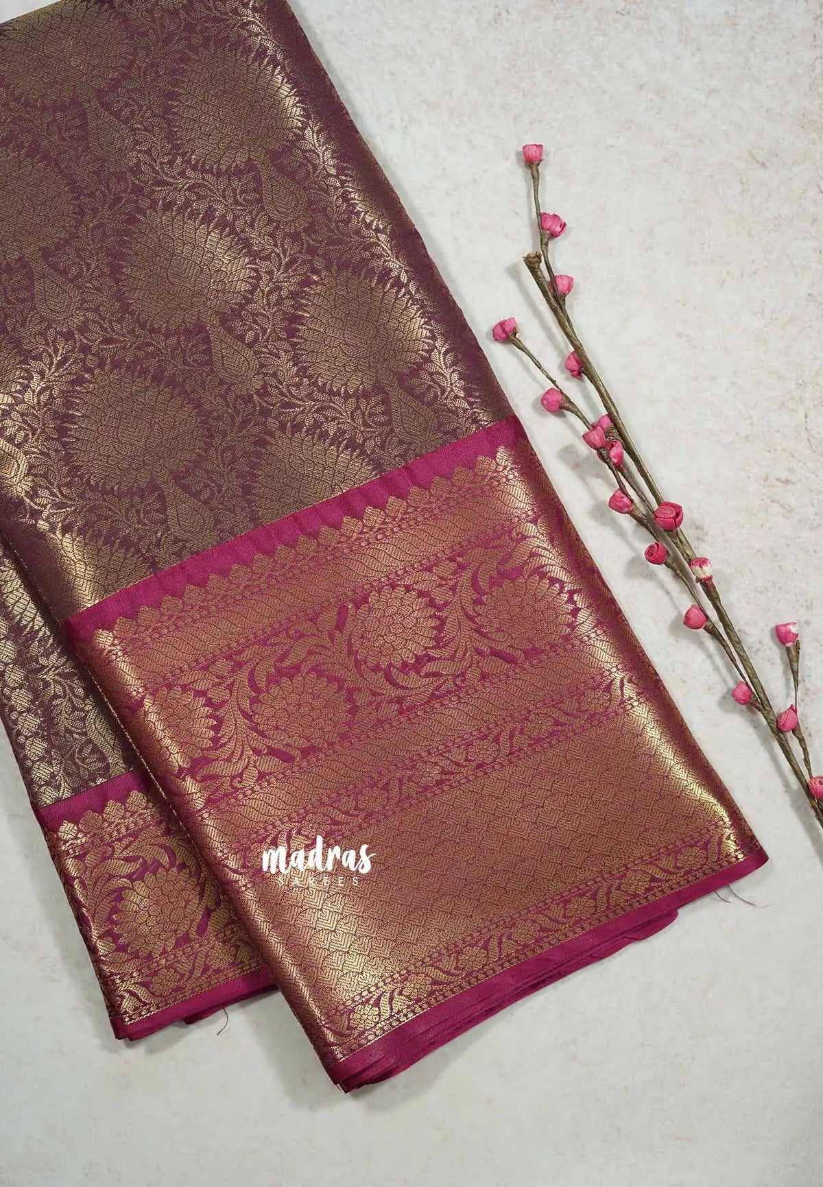 Beetroot Pink shade - Ahaana -  semi silk