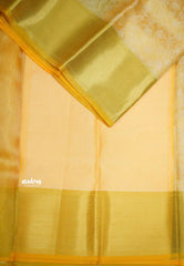 Ahaana -  semi silk with emboss weaving body and antique border - golden yellow