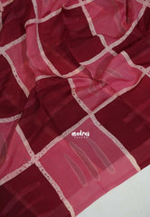 Berry Rose - Ahimsa Silk with Bagru Handblock Saree with Contemporary Design | Best for Regular Wear | Casual Wear