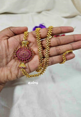 Aimpon mugappu chain / Thali chain zircon Ruby chakra