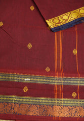 Ambigai budget polycotton Rettapet border Maroon