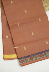 Ambigai budget polycotton Small border light chocolate brown