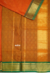 Ambigai budget polycotton self body design with getti zari - Orange