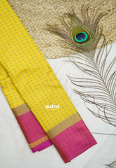 Arani semi silk saree with weaving buttas - Yellow