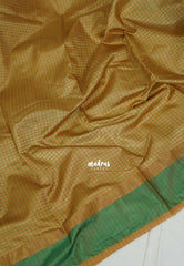 Golden Sand Brown - Arani Semi Silk Saree Muthukattam with Skirt Border - Best for Regular Wear | Temple Visit