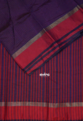 Jamun Purple - Arani Semi Silk Saree Muthukattam with Skirt Border - Best for Regular Wear | Temple Visit