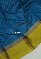 Teal Blue - Arani Semi Silk Saree with Weaving Plus Buttas - Best for Regular Wear | Temple visit