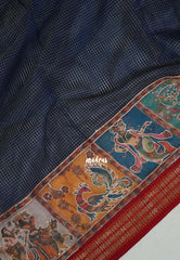 Midnight Blue - Shalini - Artisanal Work Super Net Saree with Art Work Border - Best for Festive Wear / Hightea party