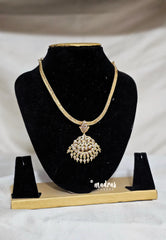 Premium 1 Gram Gold polish AD Stone Trendy Traditional Attigai Necklace