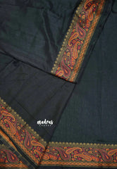 Black - Avantika - Soft semi Mysore silk with meenakari thread weaving border