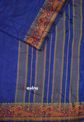 MS Blue - Avantika - Soft semi Mysore silk with meenakari thread weaving border