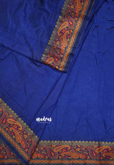 MS Blue - Avantika - Soft semi Mysore silk with meenakari thread weaving border