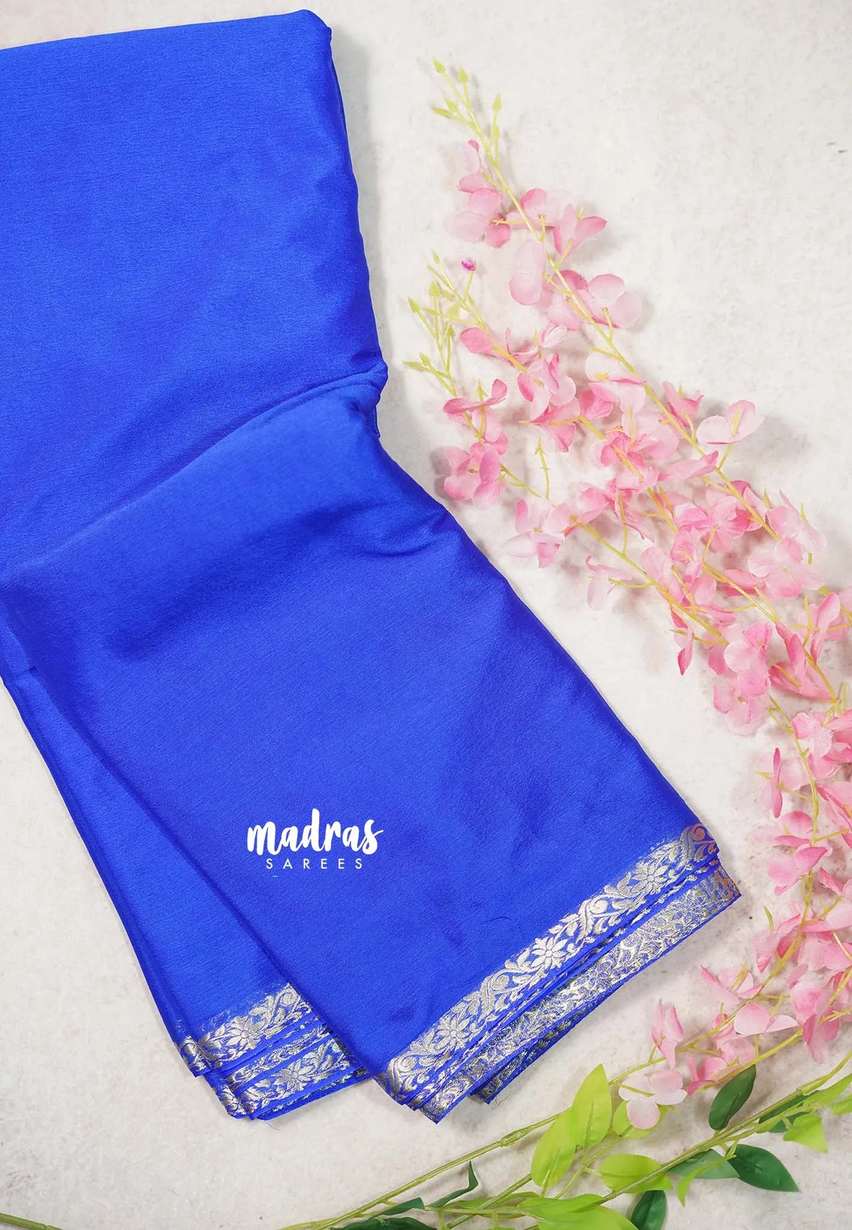 MS Amma Blue - Avantika - Semi Mysore Silk with Tiny Border - Best for Regular Wear | Office Wear