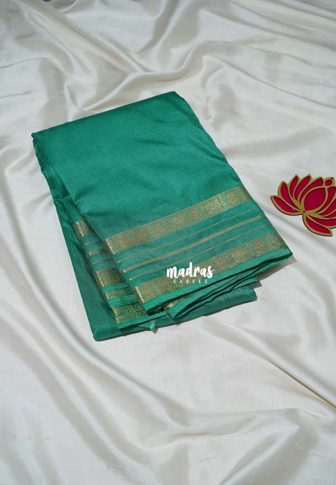 Aqua Green - Avantika - Semi Mysore Silk Saree with Small Mango Border - Perfect for Regular Wear | Office Wear