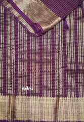 Avantika - Semi Mysore silk with checks body getti border - Winered