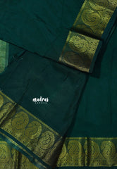 Deep Green - Avantika - Semi Mysore silk with big mango border