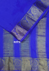Royal Blue - Avantika - Semi Mysore silk with big mango border
