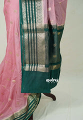 Blush Pink - Avantika - Semi Mysore Silk Zari Border with Mango Buttas - Best for Wedding Functions