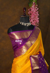 Mango Gold - Avantika - Semi Mysore silk with Devalaya Zari Border - Perfect for Festival Wear