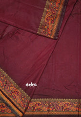 Maroon - Avantika - Soft semi Mysore silk with meenakari thread weaving border