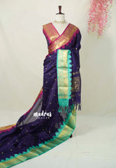 (PRE-BOOKING) Brinjal Purple - Avantika - Semi Mysore silk with Ganga Jamuna Border - Perfect for Festival Wear