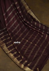(PRE-BOOKING) Royal Cocoa Brown - Avantika - Semi Mysore silk with small border - Perfect for Festival Wear
