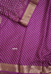 Avantika - Semi Mysore silk with Bhandani prints - Purple