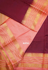 Majestic Maroon - Avantika - Semi Mysore Silk Saree with Contrast Traditional Border - Perfect for Small Functions