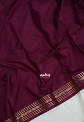 Mulberry Purple - Avantika - Semi Mysore Silk Saree with Tiny Flower Border - Perfect for Small Functions