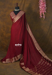 (PRE-BOOKING) Majestic Maroon - Avantika - Semi Mysore silk with traditional mayil border - Perfect for Festival Wear